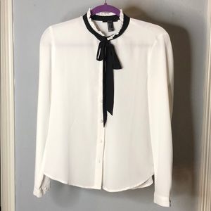 Forever21 Neck Tie Button Up